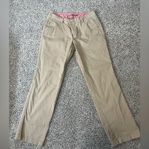 Dockers Straight-Leg Pants in Khaki with Pink Waistband